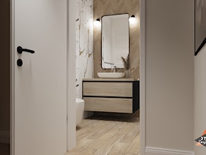 łazienka - marmur i drewno - Mała bez okna łazienka, styl tradycyjny - zdjęcie od JTG Design