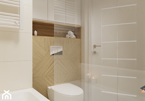 Drewno w łazience - Mała bez okna łazienka, styl nowoczesny - zdjęcie od JTG Design