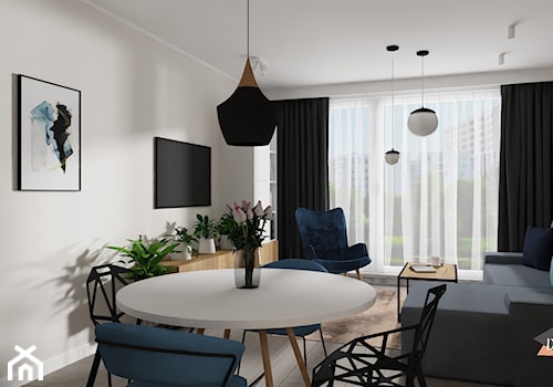 Nowoczesne mieszkania dla pary - Średni biały salon z jadalnią, styl nowoczesny - zdjęcie od JTG Design