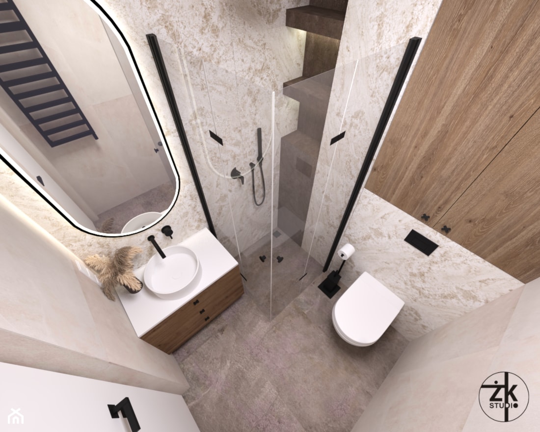 Mała łazienka z prysznicem - zdjęcie od ŻK studio - Homebook