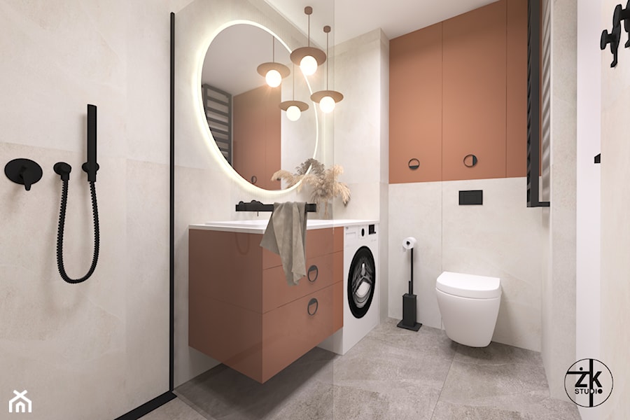 Projekt łazienki z prysznicem - zdjęcie od ŻK studio