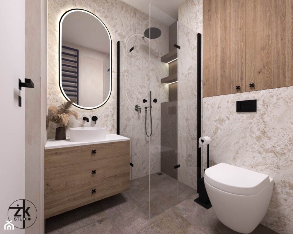 Mała łazienka z prysznicem - zdjęcie od ŻK studio - Homebook