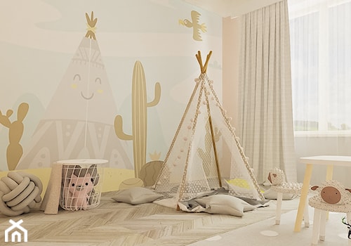 Pokój dla dziewczynki - Średni szary pokój dziecka dla dziecka dla dziewczynki, styl tradycyjny - zdjęcie od NORDMOSS