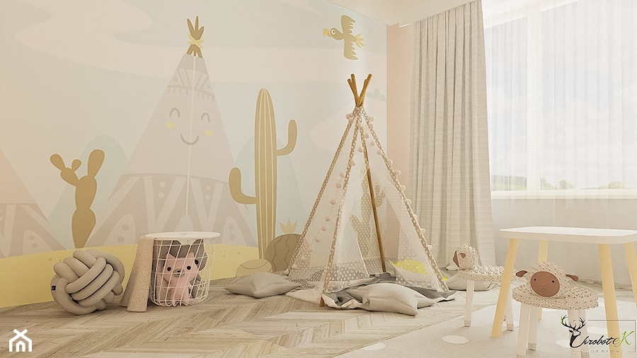 Pokój dla dziewczynki - Średni szary pokój dziecka dla dziecka dla dziewczynki, styl tradycyjny - zdjęcie od NORDMOSS