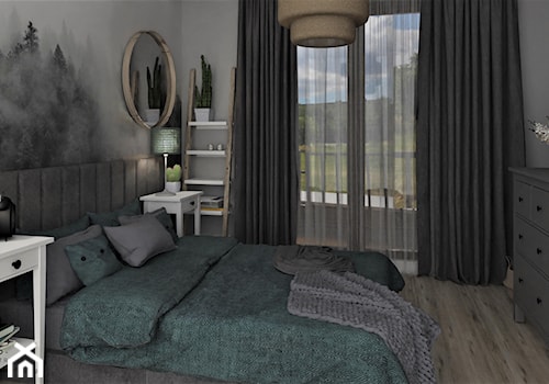 Sypialnia w ciemnych kolorach - zdjęcie od INSPIRO Studio Projektowania Wnętrz