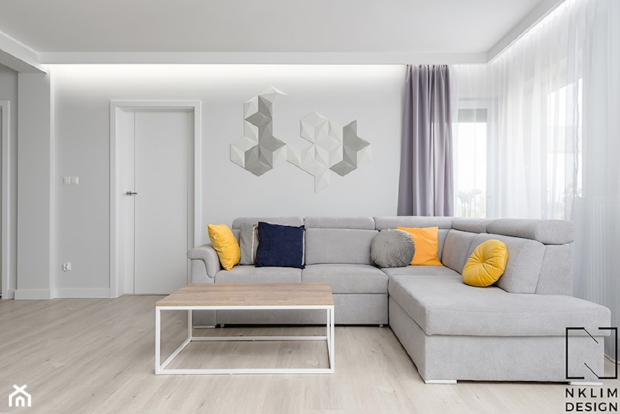 Projekt mieszkania o pow. 63 m2 w Świdnicy - Średni szary salon, styl nowoczesny - zdjęcie od Natalia Klim-Matuszewska