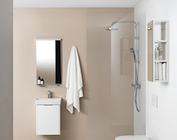 KOLEKCJA PRO - Średnia biała beżowa łazienka w bloku w domu jednorodzinnym bez okna, styl minimalis ... - zdjęcie od Laufen - Homebook