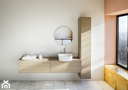 KOLEKCJA BOUTIQUE_SONAR_KARTEL BY LAUFEN - Mała średnia łazienka z oknem, styl minimalistyczny - zdjęcie od Laufen
