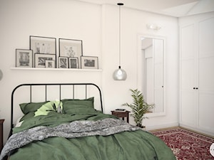 Mieszkanie 80 m2 Kraków - Średnia biała sypialnia, styl vintage - zdjęcie od PROSTY UKŁAD - ARCHITEKTURA WNĘTRZ