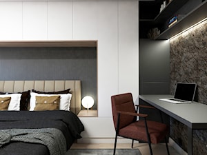 Sypialnia w dwóch odsłonach - Sypialnia, styl nowoczesny - zdjęcie od PROSTY UKŁAD - ARCHITEKTURA WNĘTRZ
