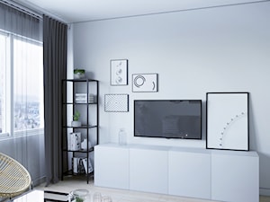 Mieszkanie na wynajem - Duża biała sypialnia, styl industrialny - zdjęcie od StudioDobryPomysł