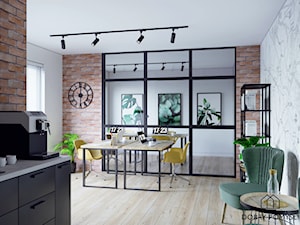 Komfortowa przestrzeń do pracy - Średnie białe szare biuro, styl industrialny - zdjęcie od StudioDobryPomysł