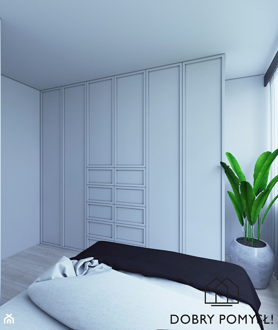 Industrialny szyk ♣️♠️🖤🌸🌿🍀 - Mała biała sypialnia, styl industrialny - zdjęcie od StudioDobryPomysł