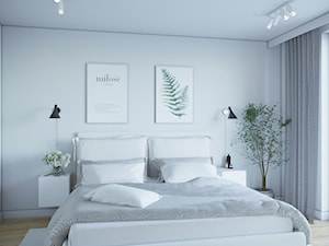 Nowoczesny dom dla czteroosobowej rodziny-sypialnie - Średnia biała sypialnia, styl nowoczesny - zdjęcie od StudioDobryPomysł