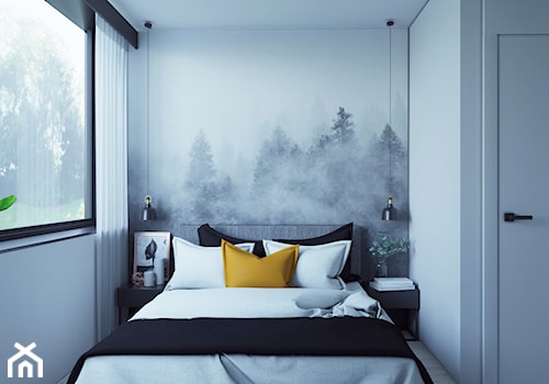 Industrialny szyk ♣️♠️🖤🌸🌿🍀 - Średnia biała sypialnia, styl industrialny - zdjęcie od StudioDobryPomysł