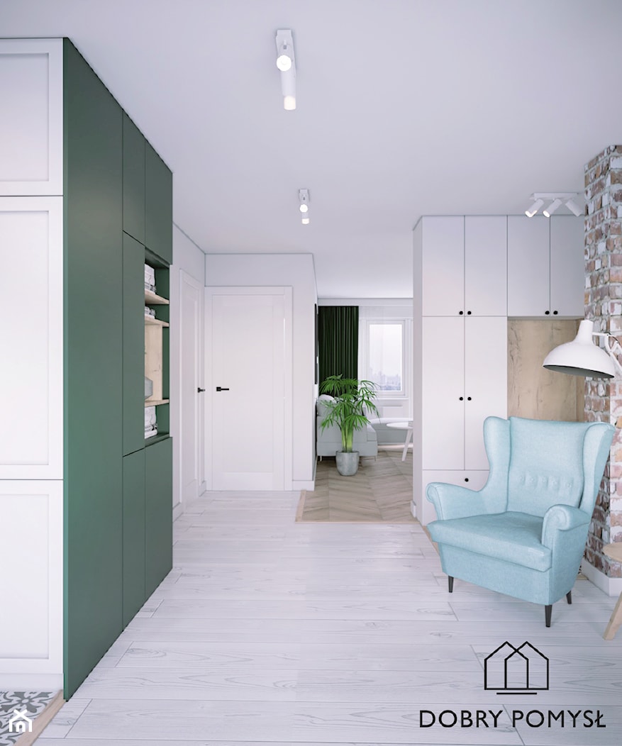 Mieszkanie w bloku z wielkiej płyty - Mały biały salon, styl skandynawski - zdjęcie od StudioDobryPomysł - Homebook
