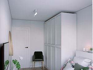 Mieszkanie w bloku z wielkiej płyty - Średnia biała sypialnia, styl skandynawski - zdjęcie od StudioDobryPomysł