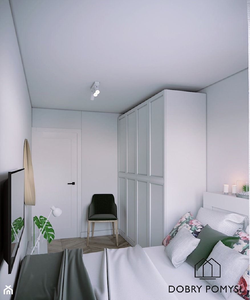 Mieszkanie w bloku z wielkiej płyty - Średnia biała sypialnia, styl skandynawski - zdjęcie od StudioDobryPomysł - Homebook