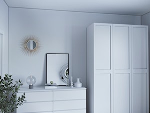 Mieszkanie na wynajem - Średnia biała sypialnia, styl skandynawski - zdjęcie od StudioDobryPomysł