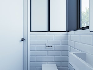 Industrialny szyk ♣️♠️🖤🌸🌿🍀 - Mała łazienka z oknem, styl industrialny - zdjęcie od StudioDobryPomysł