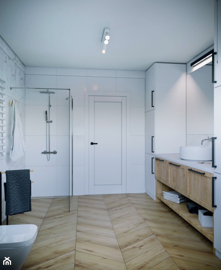 Wnętrze pełne zieleni - Duża łazienka, styl skandynawski - zdjęcie od StudioDobryPomysł