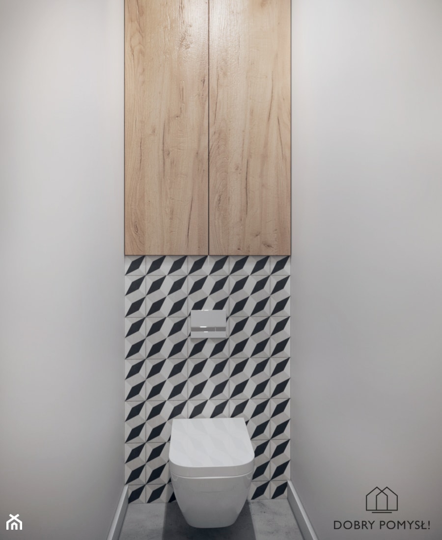 Mieszkanie na wynajem - Mała bez okna łazienka, styl skandynawski - zdjęcie od StudioDobryPomysł