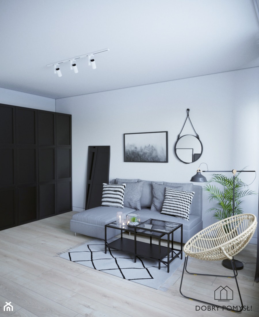 Mieszkanie na wynajem - Duża biała sypialnia, styl industrialny - zdjęcie od StudioDobryPomysł