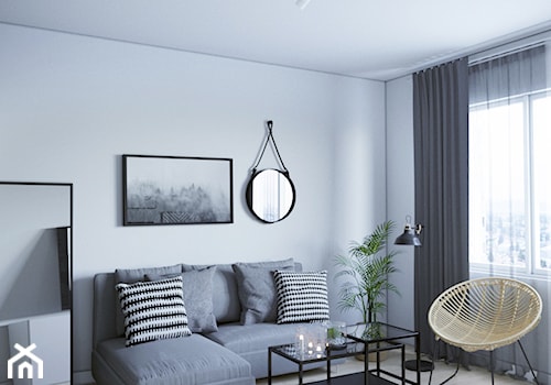 Mieszkanie na wynajem - Średnia biała sypialnia, styl industrialny - zdjęcie od StudioDobryPomysł