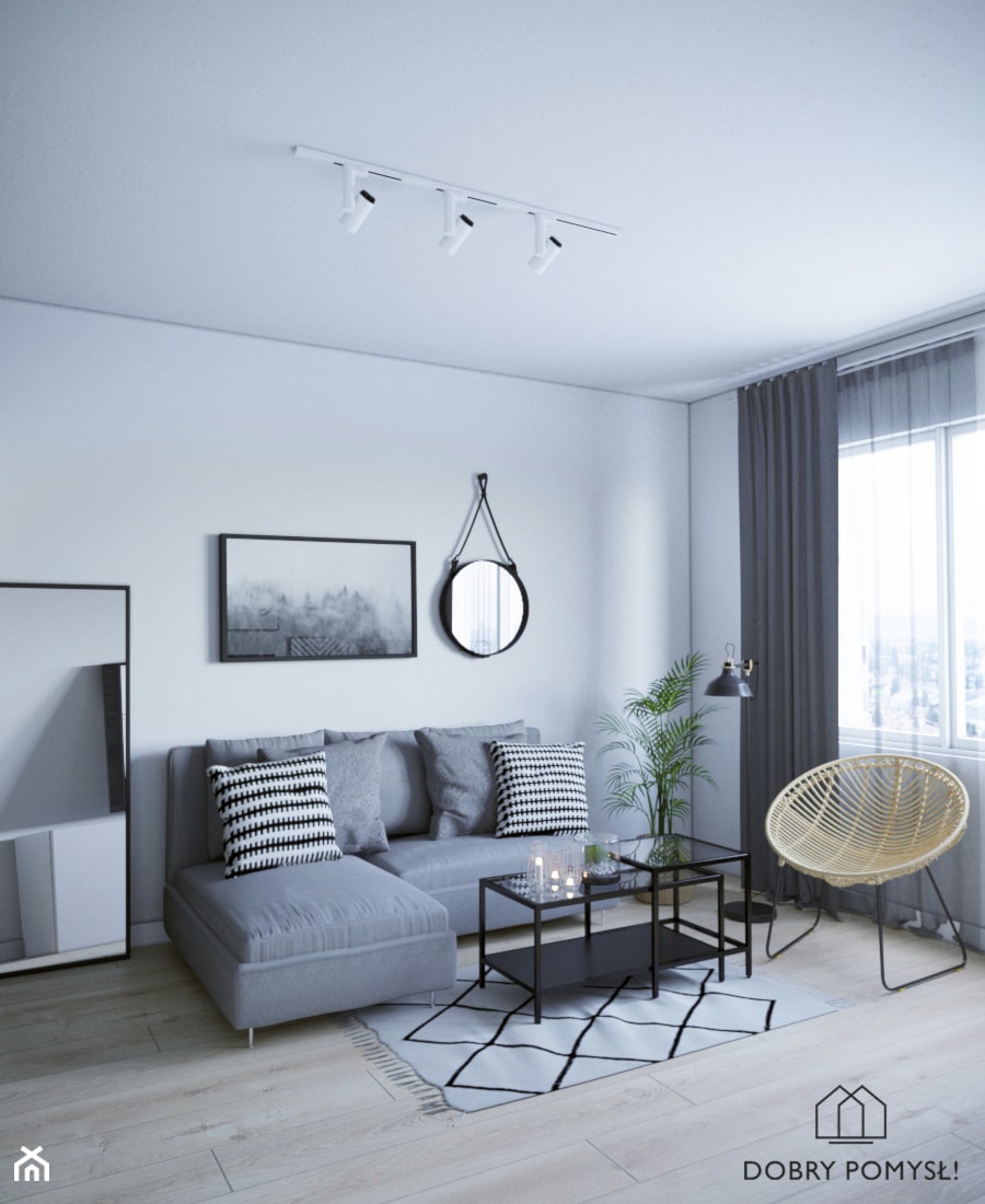 Mieszkanie na wynajem - Średnia biała sypialnia, styl industrialny - zdjęcie od StudioDobryPomysł