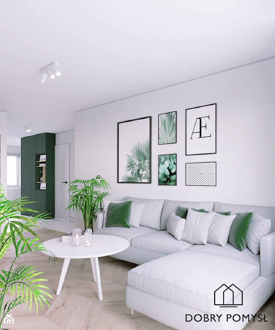 Mieszkanie w bloku z wielkiej płyty - Średni biały salon, styl skandynawski - zdjęcie od StudioDobryPomysł