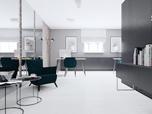 Projekt biura w Pleszewie - Średnie czarne szare biuro, styl industrialny - zdjęcie od Interior Koncept Projektowanie Wnetrz