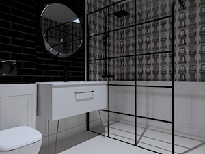 ŁAZIENKA B&W projekt i realizacja - Średnia bez okna łazienka, styl nowoczesny - zdjęcie od JU PRACOWNIA PROJEKTOWA JUSTYNA LIPIAK