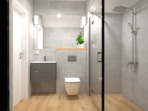 Inspiracje - Mała bez okna z lustrem z punktowym oświetleniem łazienka, styl nowoczesny - zdjęcie od Komfort Łazienki