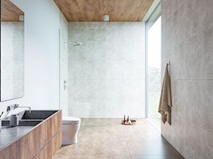 Inspiracje - Średnia bez okna z lustrem z punktowym oświetleniem łazienka, styl minimalistyczny - zdjęcie od Komfort Łazienki