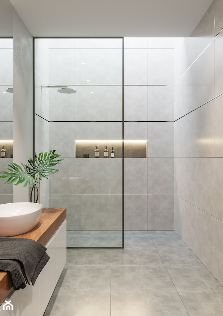 Inspiracje - Średnia bez okna łazienka, styl minimalistyczny - zdjęcie od Komfort Łazienki - Homebook