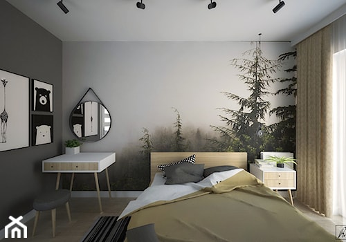 Mała czarna sypialnia, styl skandynawski - zdjęcie od STUDIOPROJEKT.RW