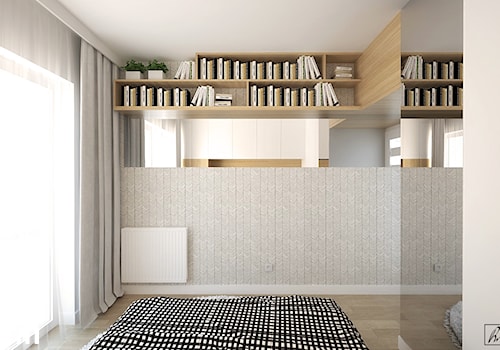 Mała biała szara sypialnia, styl skandynawski - zdjęcie od STUDIOPROJEKT.RW