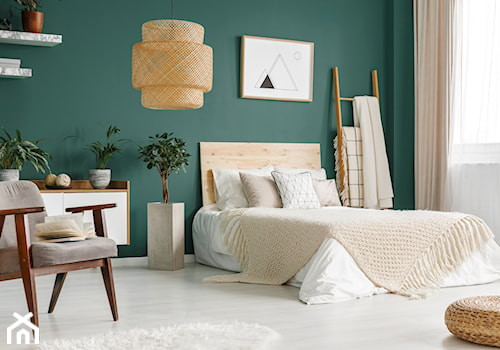 Sigma Expert Supermatt - Średnia biała zielona sypialnia, styl skandynawski - zdjęcie od Farby Sigma Coatings. Liczy się efekt.