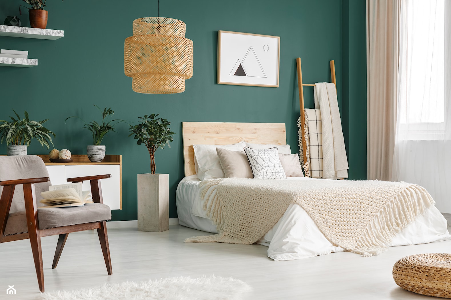 Sigma Expert Supermatt - Średnia biała zielona sypialnia, styl skandynawski - zdjęcie od Farby Sigma Coatings. Liczy się efekt. - Homebook