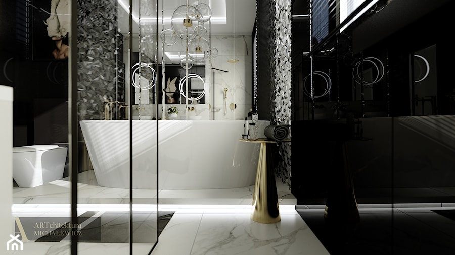 Gdynia - wnętrze luksusowej łazienki - Łazienka, styl glamour - zdjęcie od ARTchitektura Michalewicz