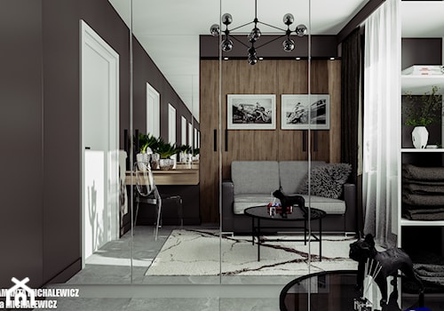 Zielona Góra - wnętrze pokoju gościnnego - Średnia czarna szara sypialnia, styl nowoczesny - zdjęcie od ARTchitektura Michalewicz