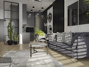 Bydgoszcz - męski apartament - Salon, styl industrialny - zdjęcie od ARTchitektura Michalewicz