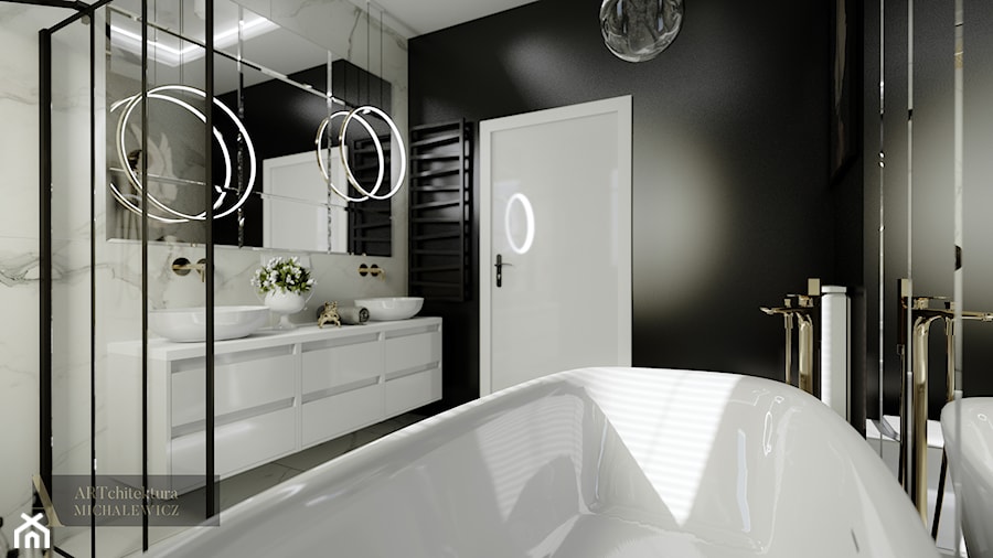 Gdynia - wnętrze luksusowej łazienki - Łazienka, styl glamour - zdjęcie od ARTchitektura Michalewicz