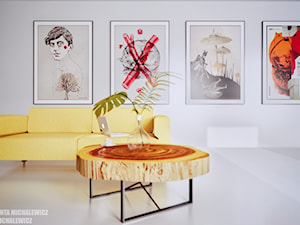 Zielona Góra - wnętrze hipsterskiego salonu - Salon, styl minimalistyczny - zdjęcie od ARTchitektura Michalewicz