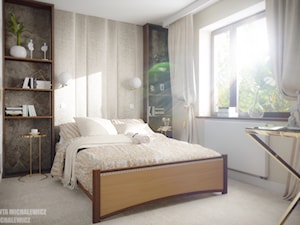 Zielona Góra - wnętrze sypialni - Średnia szara sypialnia, styl glamour - zdjęcie od ARTchitektura Michalewicz