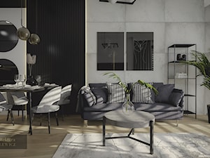 Bydgoszcz - męski apartament - Salon, styl industrialny - zdjęcie od ARTchitektura Michalewicz
