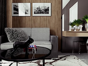 Zielona Góra - wnętrze pokoju gościnnego - Średnia czarna sypialnia, styl nowoczesny - zdjęcie od ARTchitektura Michalewicz