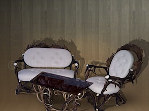 Zestaw meblie z poroża fotel kanapa i stolik - zdjęcie od HornArt - Meble z poroża