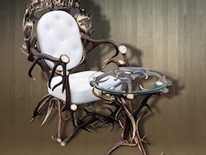 Fotel z poroża stolik kawowy - zdjęcie od HornArt - Meble z poroża