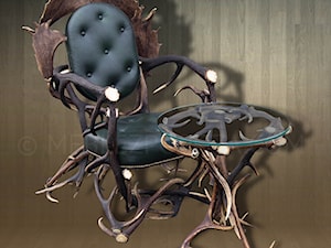 Fotel z poroża, łopaty daniela, stolik kawowy - zdjęcie od HornArt - Meble z poroża